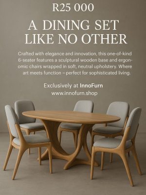 Sculptural Wooden Dining Table (Oval, 6-Seater)