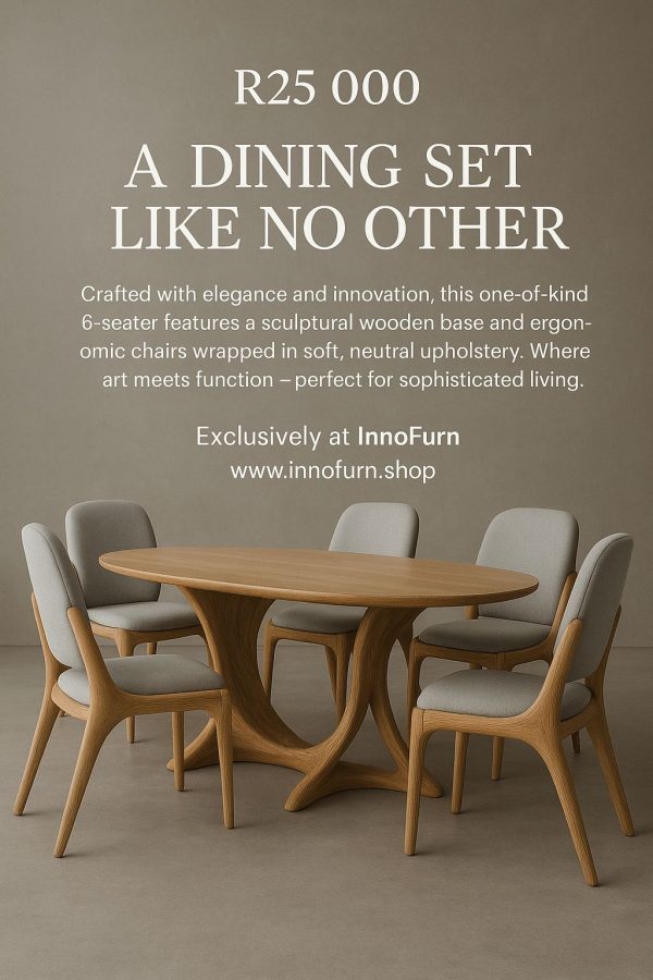 Sculptural Wooden Dining Table (Oval, 6-Seater)