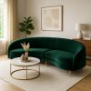 Curved Velvet Couch
