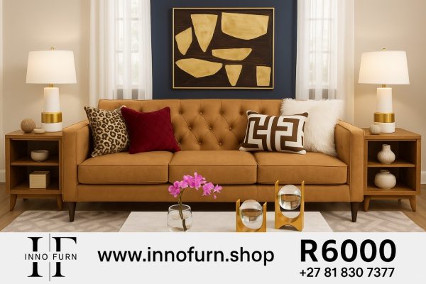 Camel Tufted Sofa