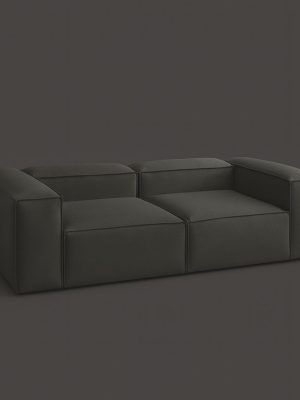Modern Low-Profile Modular Sofa – Deep Black