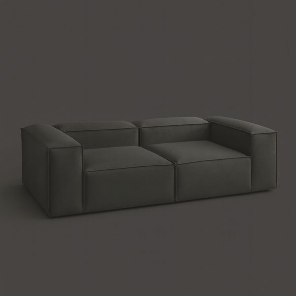 Modern Low-Profile Modular Sofa – Deep Black