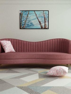 Rose Blush Curved Sofa