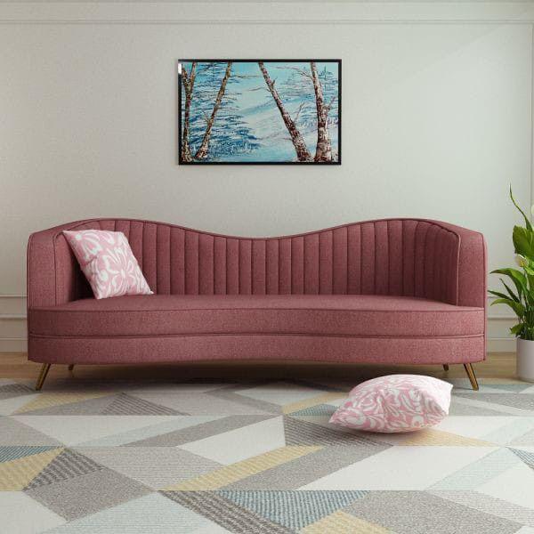Rose Blush Curved Sofa