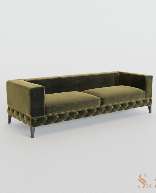 Olive Green Velvet Chester Sofa