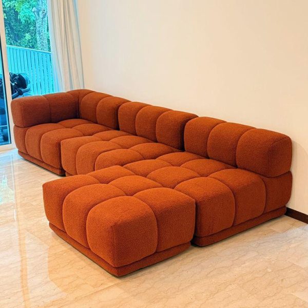 Burnt Orange Cloud Sectional Sofa