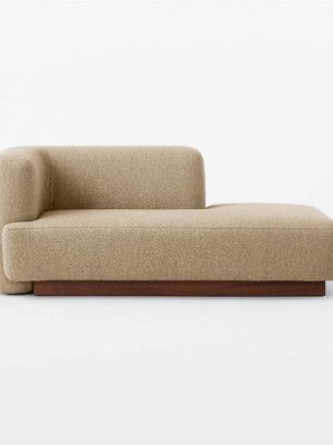 Sand Bouclé Chaise Lounge