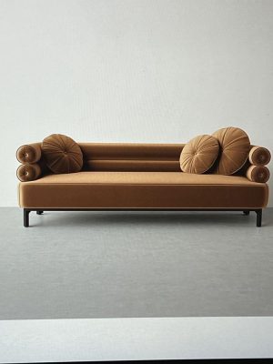Vintage Caramel Bolster Sofa